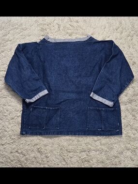VTG 70s Euro Handmade Denim Pullover Smock XL